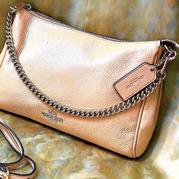 Coach Handbags - Coach Leather Crossbody Clutch Handbag Purse Gold